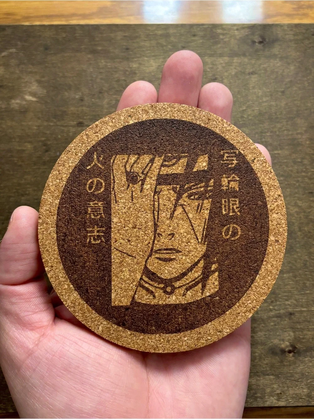 Naruto Itachi Uchiha Laser Engraved Cork Coaster #2